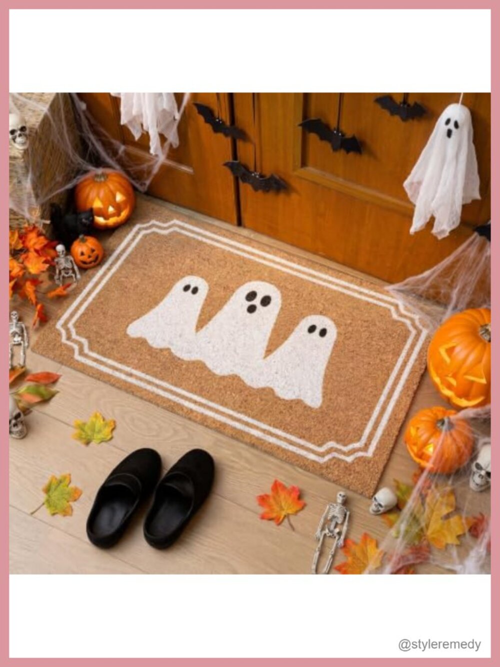 Halloween Ghost Doormat 32x20 Spooky Coir Style Rubber Back